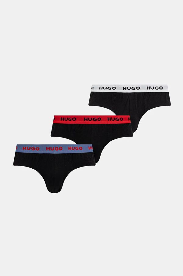 Hugo Slip gaćice HUGO 3-pack za muškarce, boja: crna, 50532570