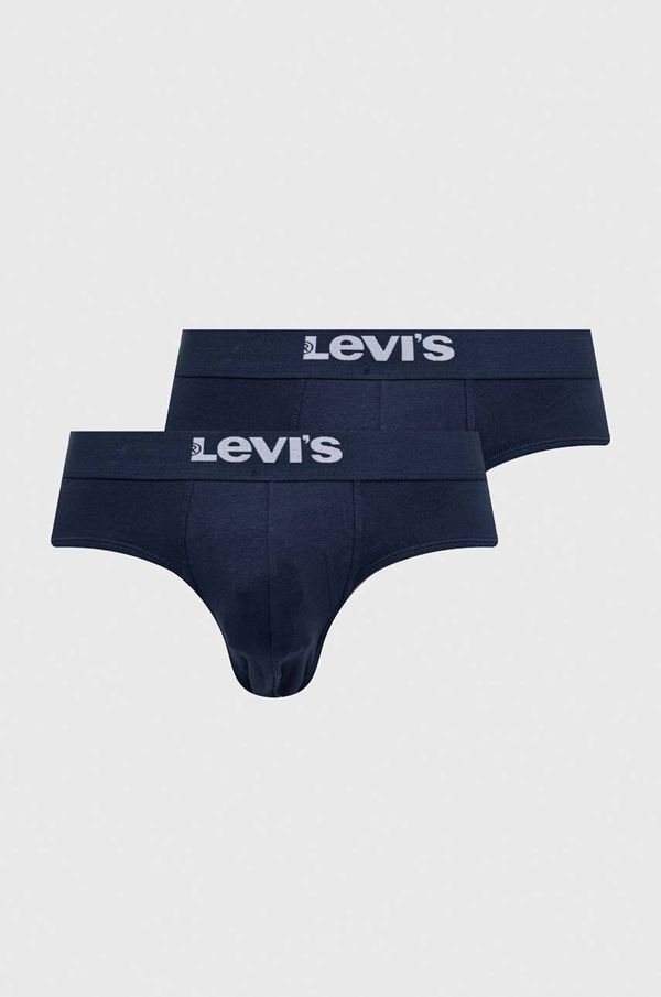 Levi's Slip gaćice Levi's 2-pack za muškarce, boja: tamno plava