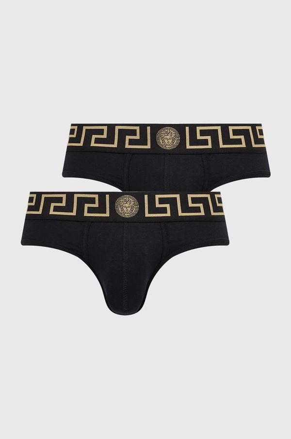 Versace Slip gaćice Versace 2-pack za muškarce, boja: crna, AU10180 1A10011