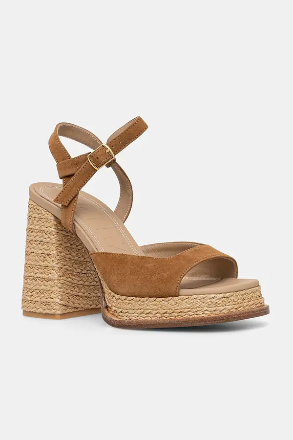 Souliers Martinez Souliers Martinez sandale s debelom potpeticom od brušene kože GRACIA