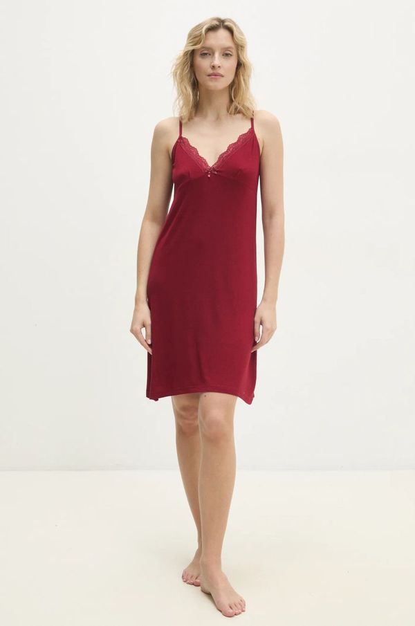 Answear Lab Spavaćica Answear Lab za žene, boja: bordo, satenska