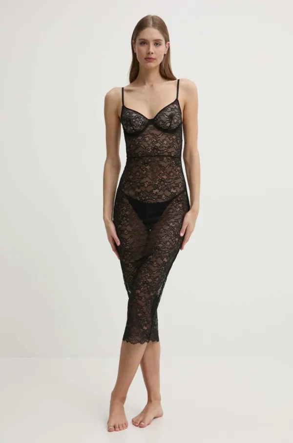 Guess Spavaćica Guess VANESSA za žene, boja: crna, s čipkom, O5RK00 KBGT0