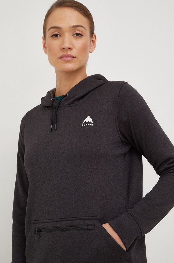 Burton Sportska dukserica Burton Oak za žene, boja: siva, s kapuljačom, glatka