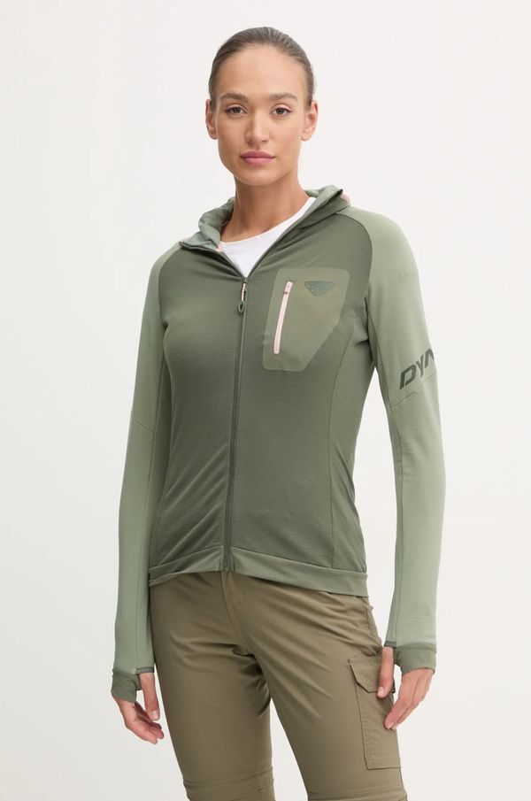 Dynafit Sportska dukserica Dynafit Radical Polartec boja: zelena, s kapuljačom, s uzorkom, 08.0000071123