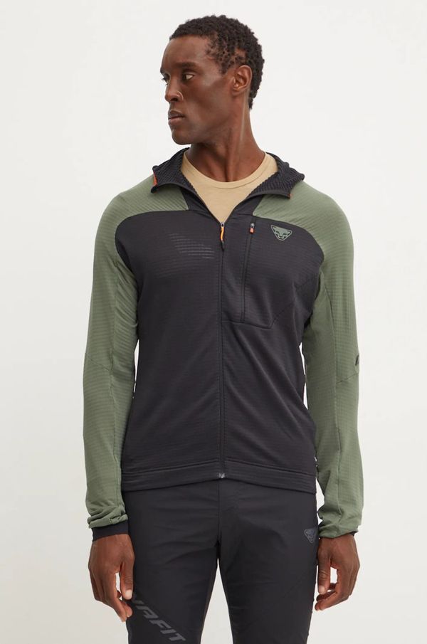 Dynafit Sportska dukserica Dynafit Speed Polartec boja: zelena, s kapuljačom, s uzorkom, 08.0000071494