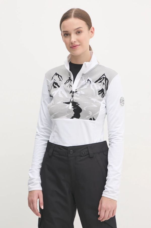 EA7 Emporio Armani Sportska dukserica EA7 Emporio Armani St. Moritz Powerstretch boja: bijela, s aplikacijom, TJJFZ.6DTM47