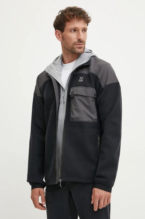 Haglöfs Sportska dukserica Haglöfs Avesta boja: crna, s uzorkom, 606548