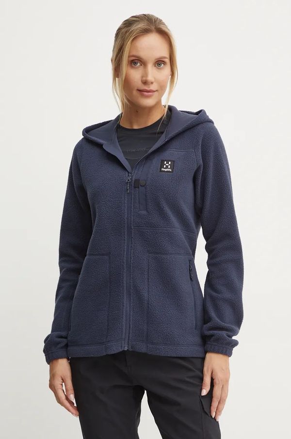 Haglöfs Sportska dukserica Haglöfs Malung Pile boja: tamno plava, s kapuljačom, bez uzorka, 606959