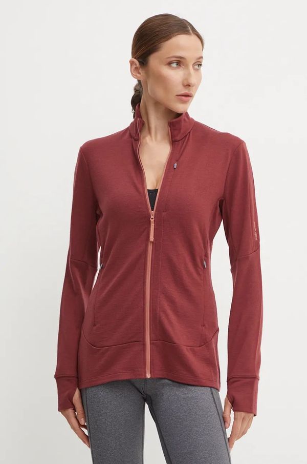 Icebreaker Sportska dukserica Icebreaker Merino 260 Quantum boja: bordo, bez uzorka, IBBA56XQ08D1