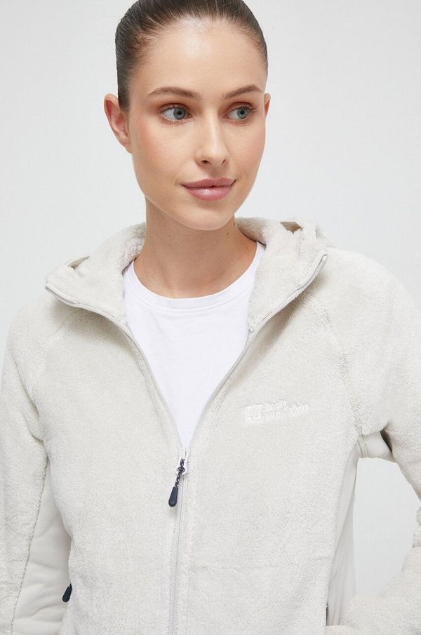 Jack Wolfskin Sportska dukserica Jack Wolfskin Rotwand boja: siva, s kapuljačom, bez uzorka