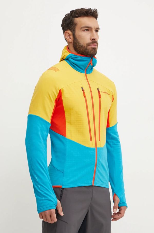 La Sportiva Sportska dukserica LA Sportiva Session Tech boja: žuta, s kapuljačom, s uzorkom, L70614735