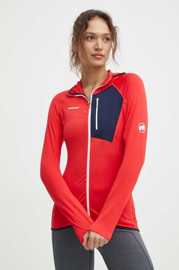 Mammut Sportska dukserica Mammut Aenergy Light boja: crvena, s kapuljačom, bez uzorka