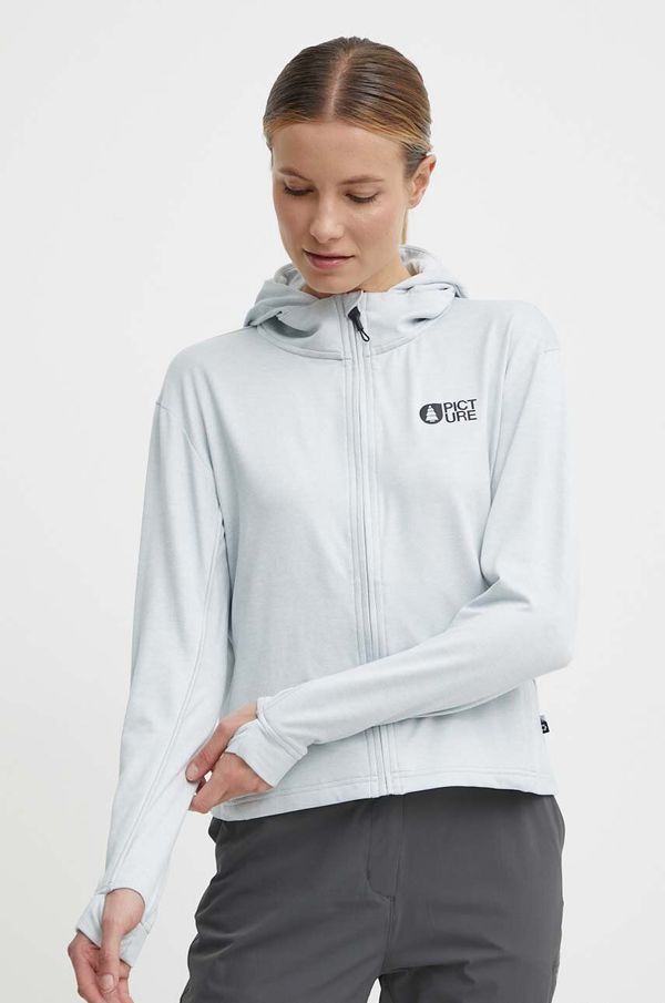 Picture Sportska dukserica Picture Celest boja: siva, s kapuljačom, s tiskom, SWT156