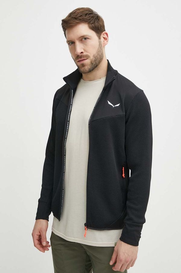 Salewa Sportska dukserica Salewa Puez Waffle Hybrid boja: crna, bez uzorka, 00-0000028859