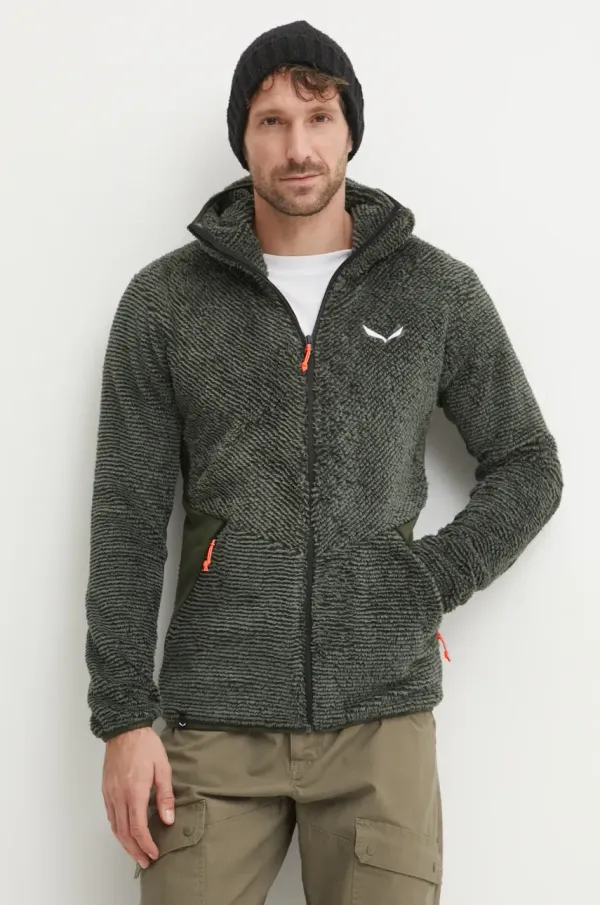 Salewa Sportska dukserica Salewa Tognazza boja: zelena, s kapuljačom, s uzorkom, 00.0000027918