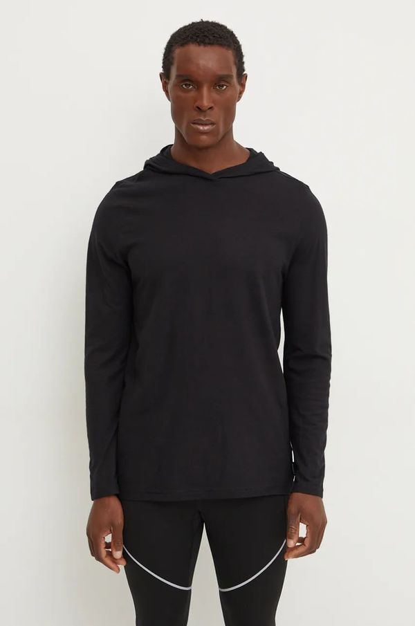 Smartwool Sportska dukserica Smartwool boja: crna, s kapuljačom, bez uzorka, SW002296