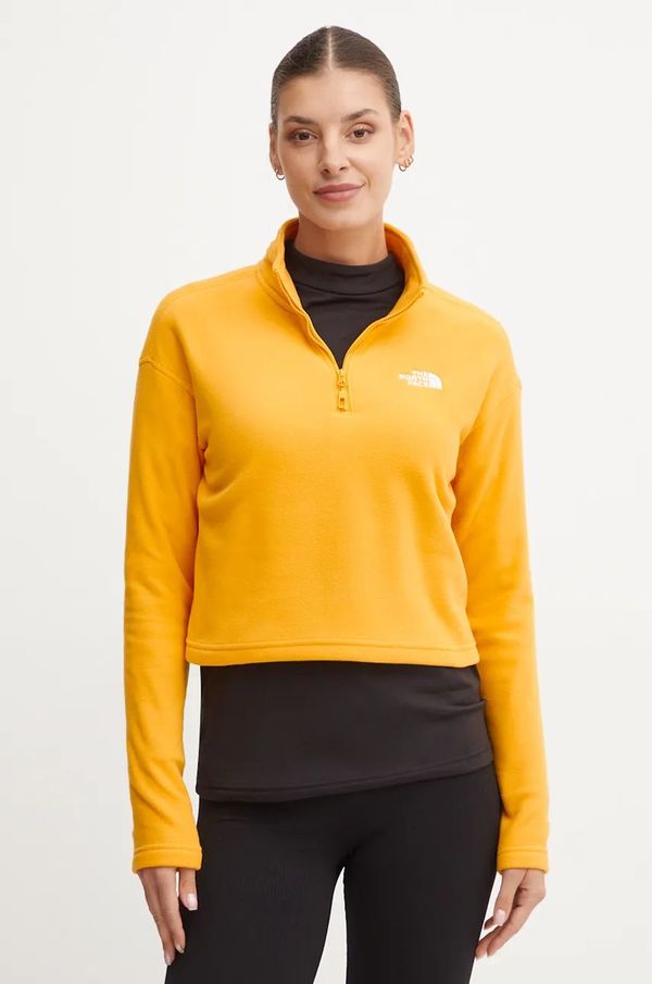 The North Face Sportska dukserica The North Face 100 Glacier Cropped boja: žuta, bez uzorka, NF0A855N56P1