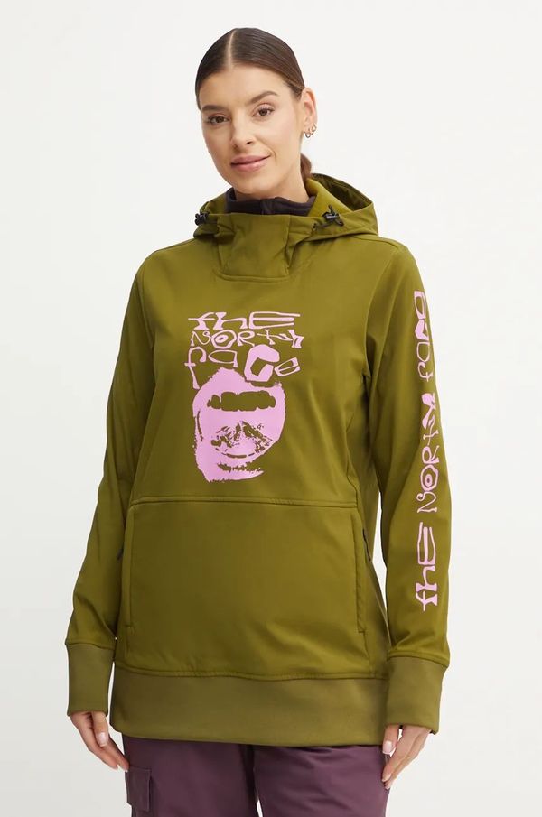 The North Face Sportska dukserica The North Face Tekno boja: zelena, s kapuljačom, s tiskom, NF0A7UUKPIB1