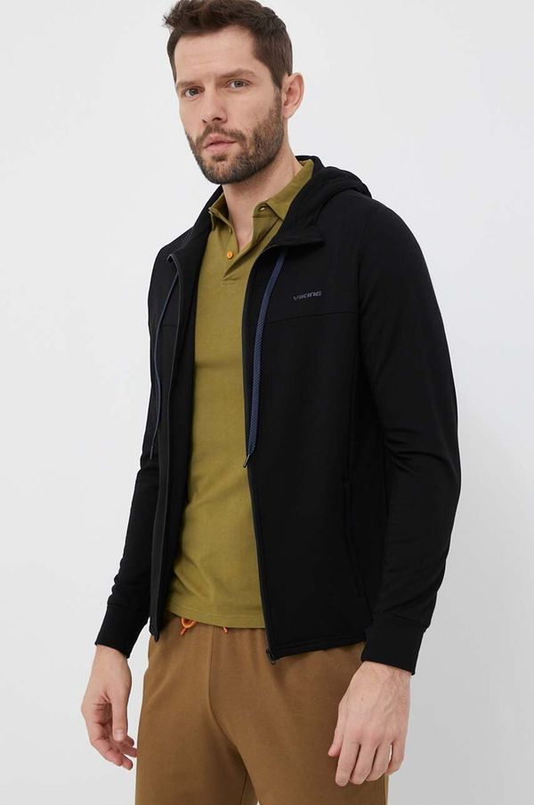 Viking Sportska dukserica Viking Lonetree boja: crna, s kapuljačom, glatka