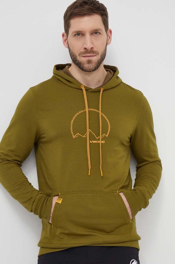 Viking Sportska dukserica Viking Panaka boja: zelena, s kapuljačom, s tiskom
