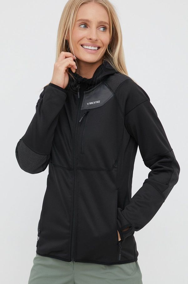 Viking Sportska dukserica Viking Yosemite boja: crna, s kapuljačom, glatka