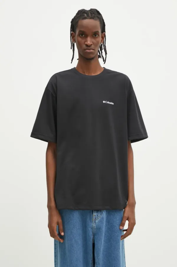 Columbia Sportska majica kratkih rukava Columbia Cedar Trail za muškarce, boja: crna, s tiskom, 2120381