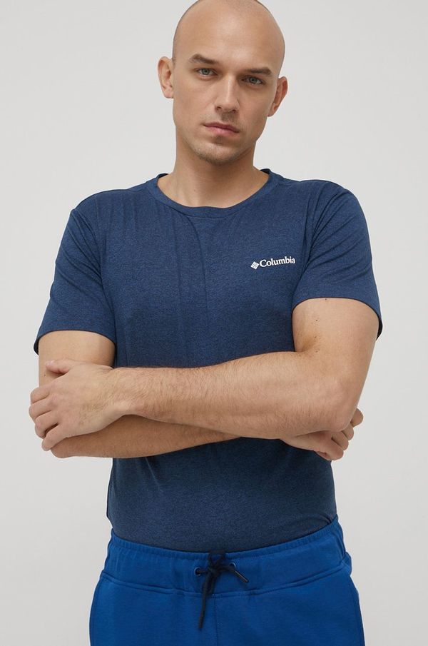 Columbia Sportska majica kratkih rukava Columbia Tech Trail Graphic boja: tamno plava, s tiskom