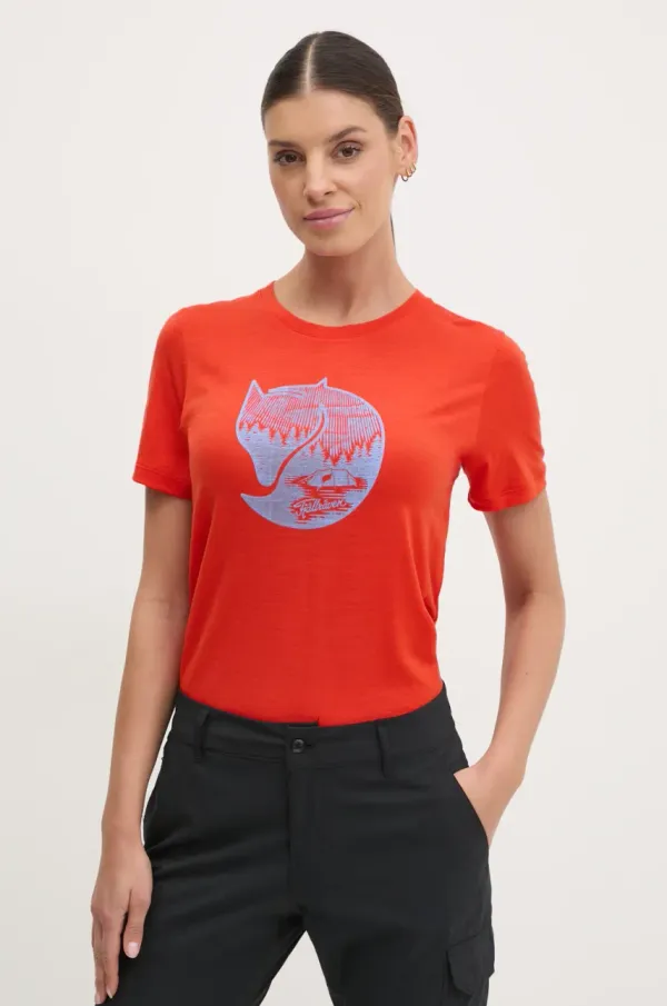Fjallraven Sportska majica kratkih rukava Fjallraven Abisko Wool Fox boja: narančasta, F84118