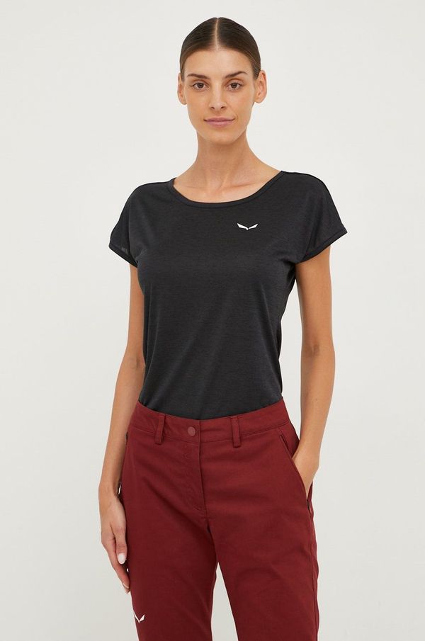 Salewa Sportska majica kratkih rukava Salewa boja: crna