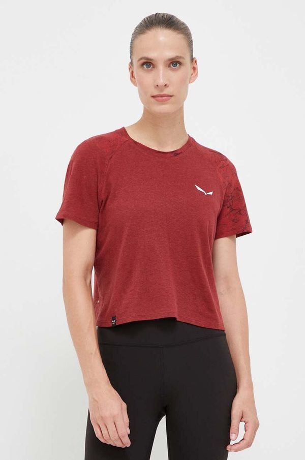 Salewa Sportska majica kratkih rukava Salewa Lavaredo Hemp boja: bordo