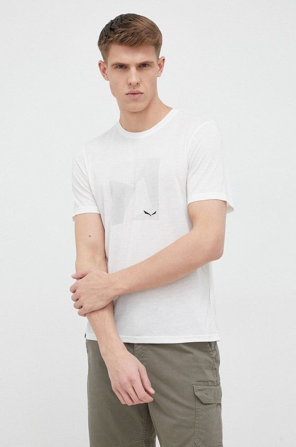 Salewa Sportska majica kratkih rukava Salewa Pure Building Dry boja: bijela, s tiskom