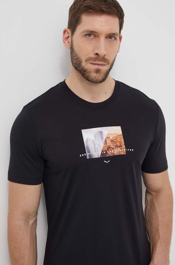 Salewa Sportska majica kratkih rukava Salewa Pure Design Dry boja: crna, s tiskom