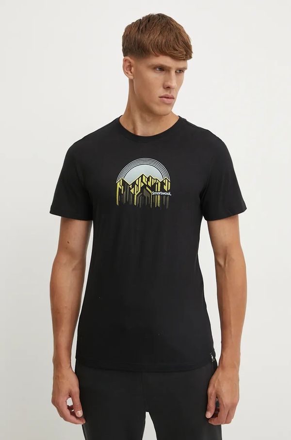 Smartwool Sportska majica kratkih rukava Smartwool Dusk to Dawn boja: crna, s tiskom, SW002654