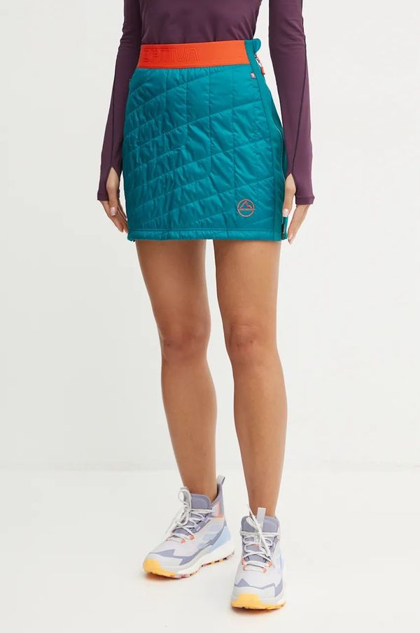 La Sportiva Sportska suknja LA Sportiva Warm Up Primaloft boja: zelena, mini, ravna, M04733322