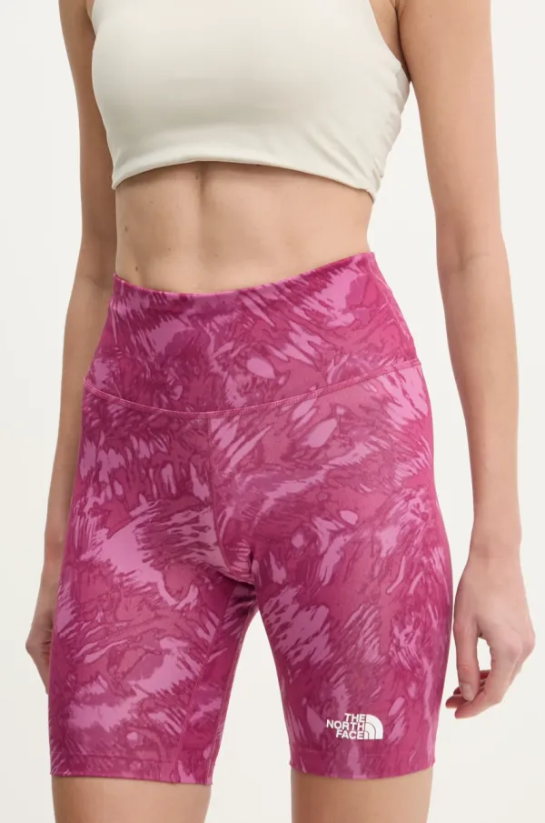 The North Face Sportske kratke hlače The North Face Flex za žene, boja: ljubičasta, s uzorkom, visoki struk, NF0A8BQQ85N1