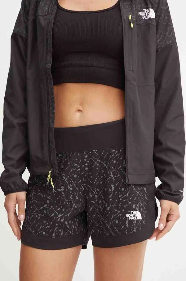 The North Face Sportske kratke hlače The North Face Sunriser za žene, boja: crna, s uzorkom, visoki struk, NF0A88SE5ON1