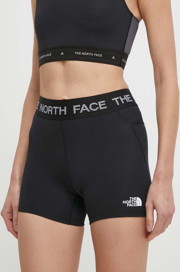The North Face Sportske kratke hlače The North Face Tech Bootie za žene, boja: crna, s tiskom, srednje visoki struk, NF0A87JZJK31