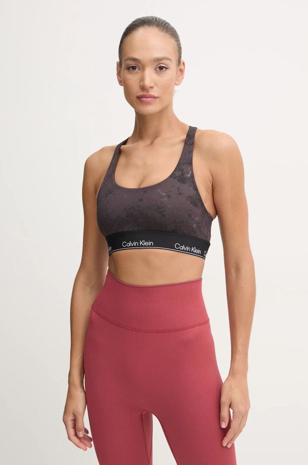Calvin Klein Performance Sportski grudnjak Calvin Klein Performance boja: smeđa, s uzorkom, 00GWF4K165