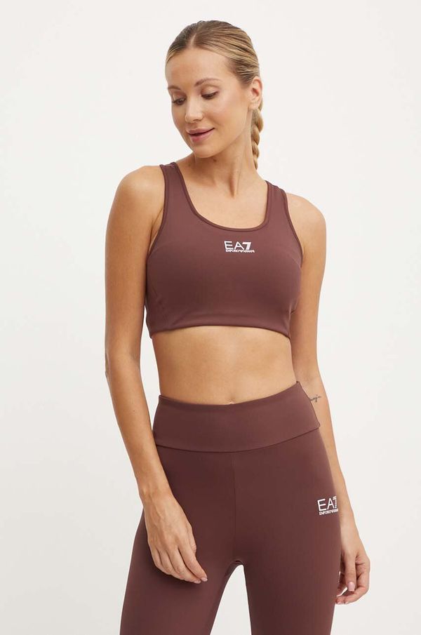 EA7 Emporio Armani Sportski grudnjak EA7 Emporio Armani boja: smeđa, bez uzorka, TJKLZ.6DTH59