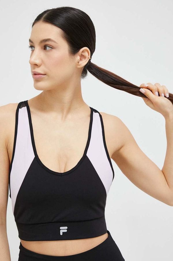 Fila Sportski grudnjak Fila Revere boja: crna, s uzorkom