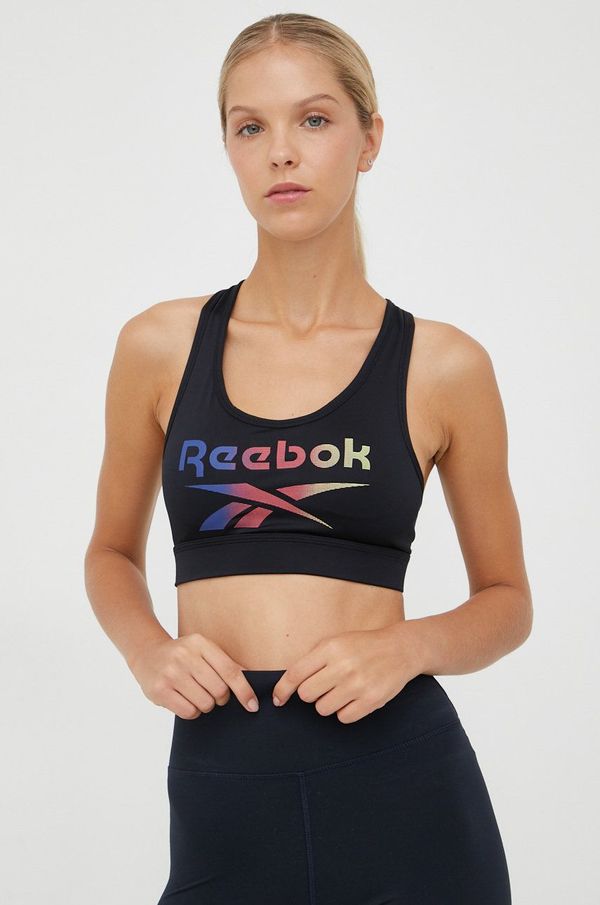 Reebok Sportski grudnjak Reebok Gina boja: crna, s uzorkom