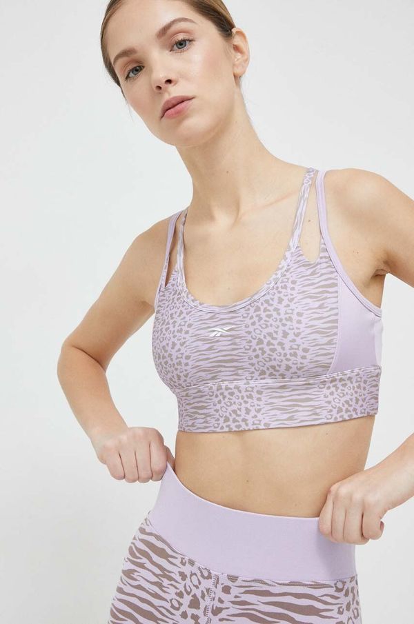 Reebok Sportski grudnjak Reebok Modern Safari boja: ljubičasta, s uzorkom