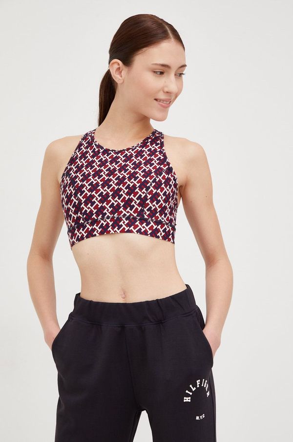 Tommy Hilfiger Sportski grudnjak Tommy Hilfiger boja: bordo, s uzorkom