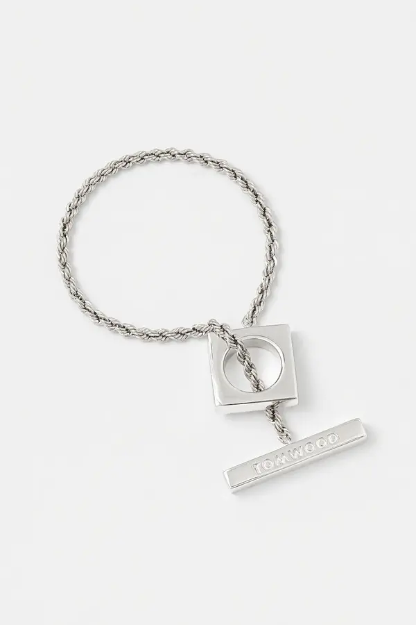 Tom Wood Srebrna narukvica Tom Wood Square Rope Bracelet