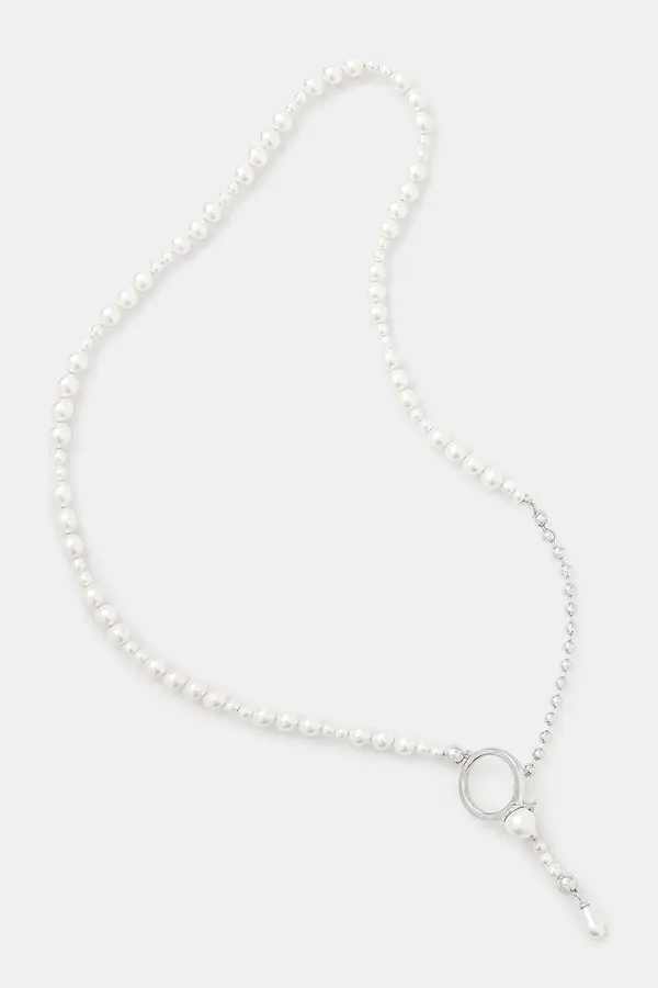 Ambush Srebrna ogrlica AMBUSH Pearl Strand Necklace