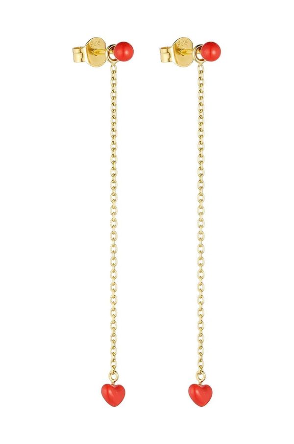 Design Letters Srebrne naušnice presvučene zlatom Design Letters 90402007CORAL