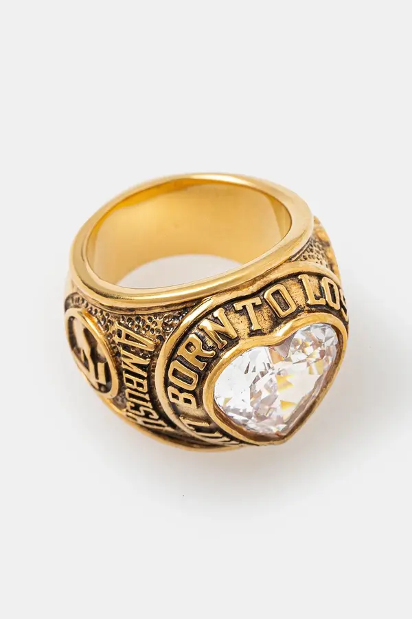 Ambush Srebrni prsten AMBUSH Heart Class Ring