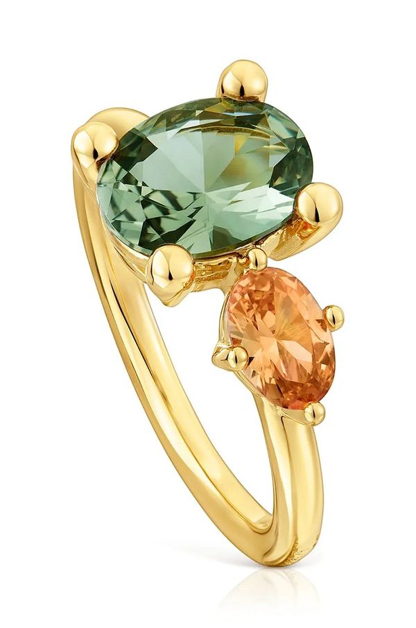 Tous Srebrni prsten pokriven zlatom Tous 12 Color Lab 1004251412