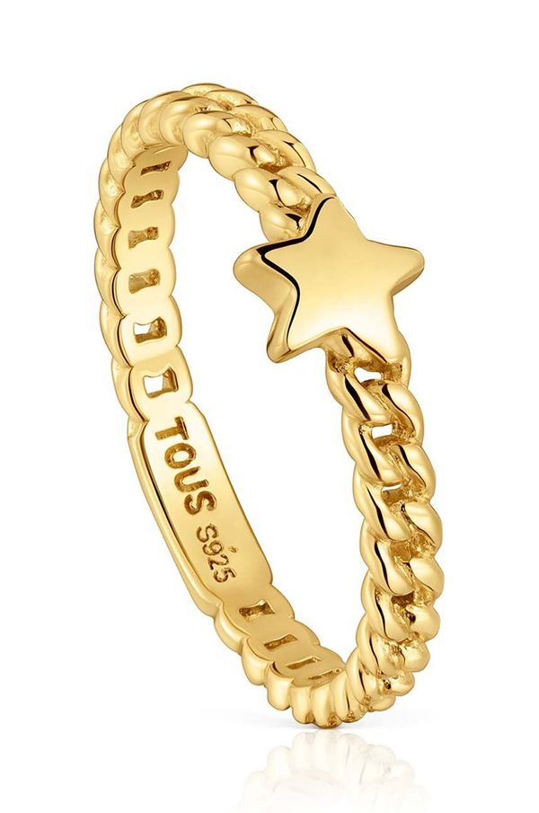 Tous Srebrni prsten pokriven zlatom Tous 12