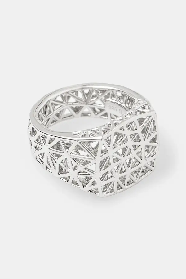 Tom Wood Srebrni prsten Tom Wood Mesh Ring